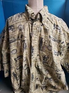 Columbia PFG Fishing Shirt Mens Bass Print Green XL